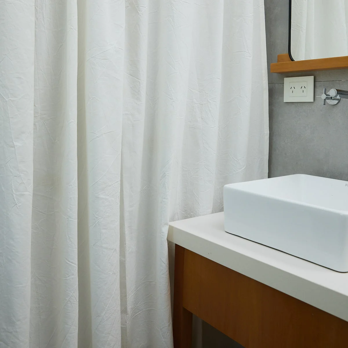 Cortina De Baño Símil Lino Clásica