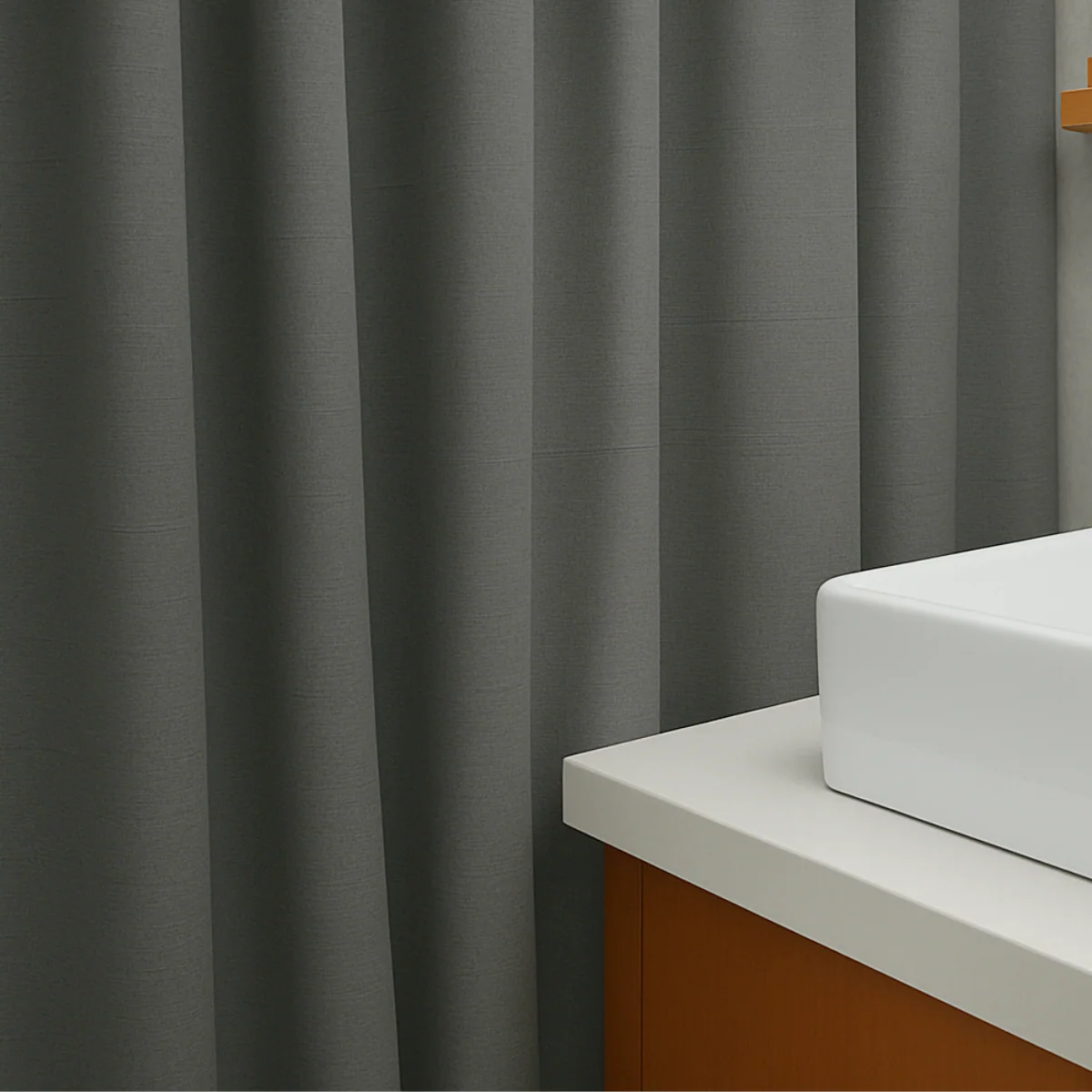 Cortina De Baño Símil Lino Clásica - Image 3